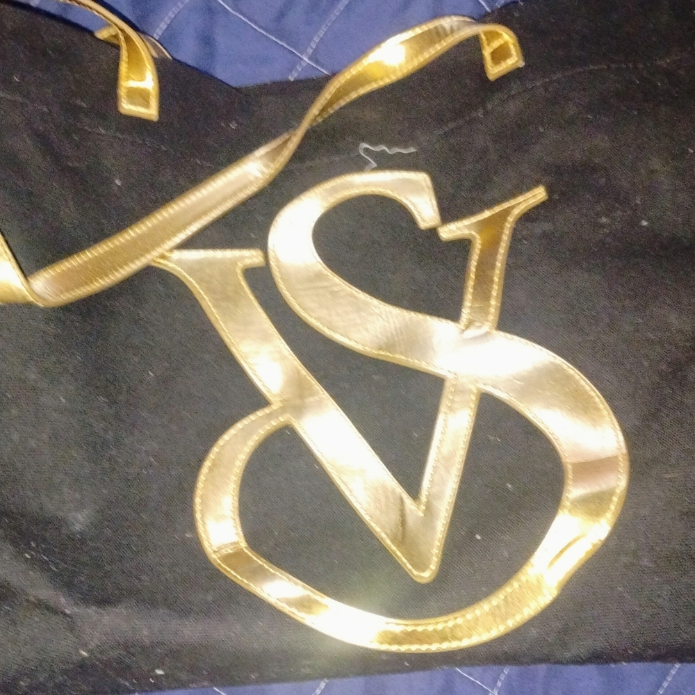 Victoria's Secret Black Tote with Gold Logo